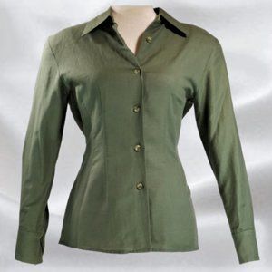 Charter Collection Fitted Green Shirt in Size 8